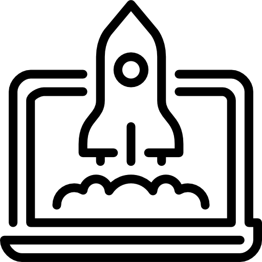 Rakete, die von einer Website abhebt als Symbol für den Relaunch einer website